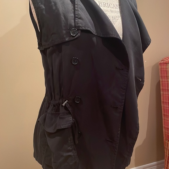 Banana Republic Lyocell safari style oversized cinch waist long vest top - Picture 5 of 7